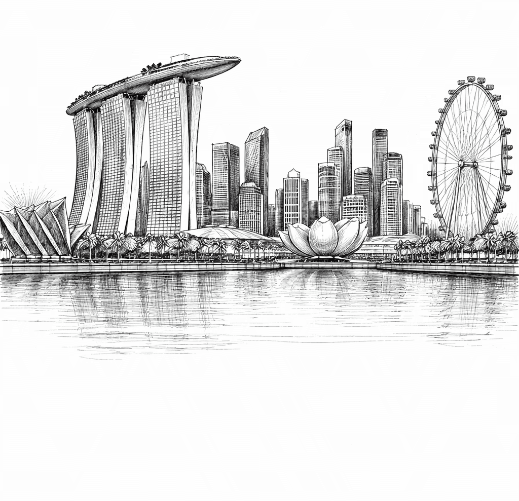 Singapore skyline with Marina Bay Sands